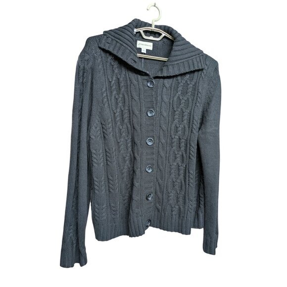 St John's Bay Women's Black Cardigan Cable-Knit Sweater NWOT Size 3X - Picture 1 of 10